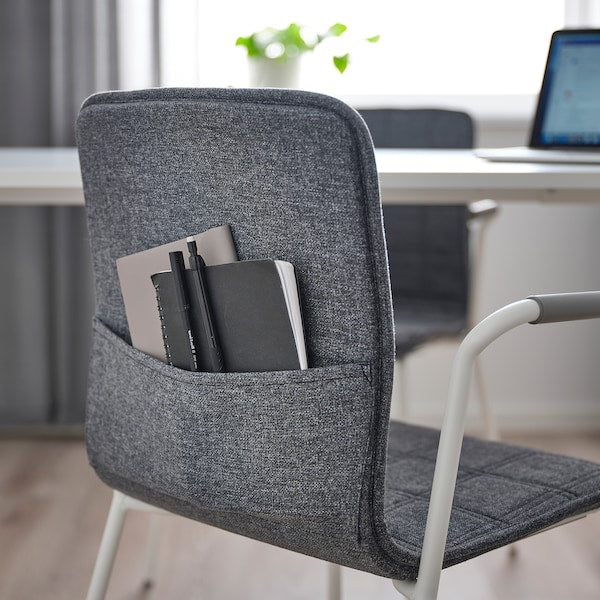 LÄKTARE - Meeting chair, smoke grey/white ,