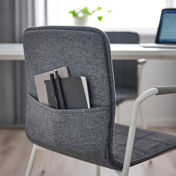 LÄKTARE - Meeting chair, smoke grey/white ,