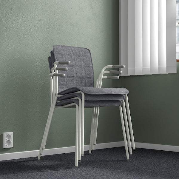 LÄKTARE - Meeting chair, smoke grey/white ,