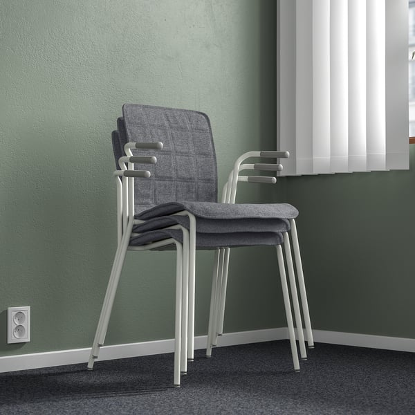 LÄKTARE - Meeting chair, smoke grey/white ,