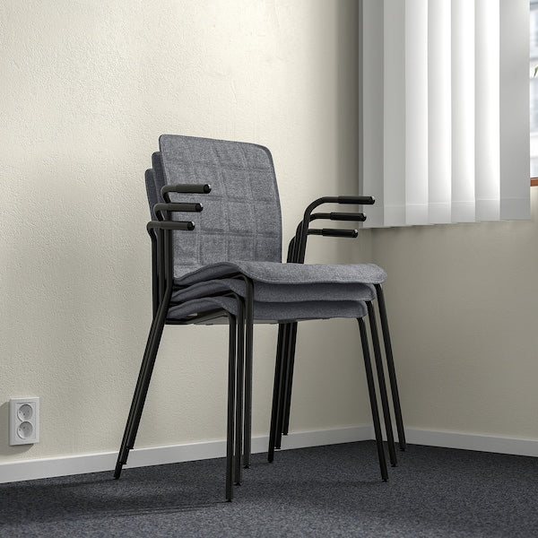 LÄKTARE - Meeting chair, smoke grey/black ,