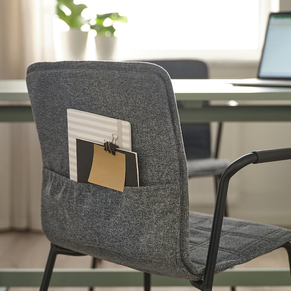 LÄKTARE - Meeting chair, smoke grey/black ,