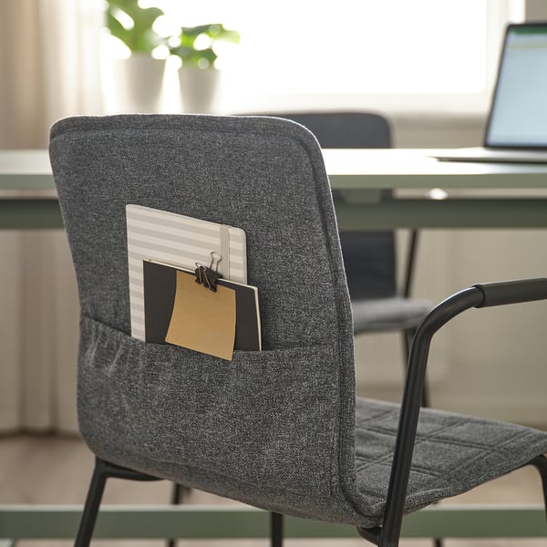 LÄKTARE conference chair, medium grey/black, 55x84x50 cm