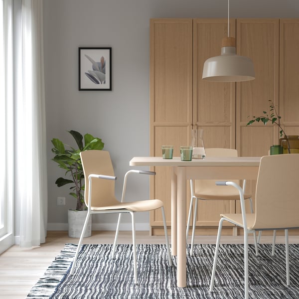 LÄKTARE conference chair, birch veneer/white, 55x83x50 cm