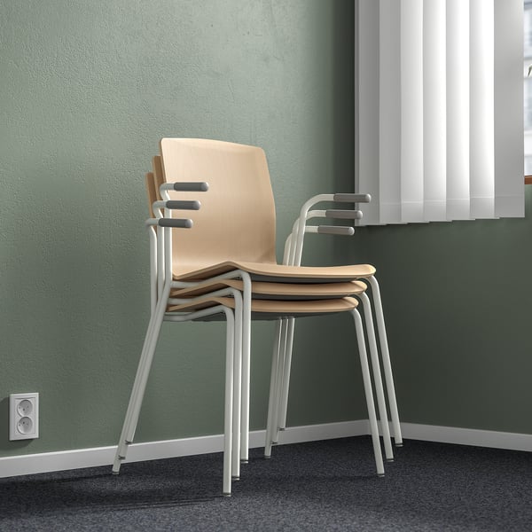 LÄKTARE conference chair, birch veneer/white, 55x83x50 cm