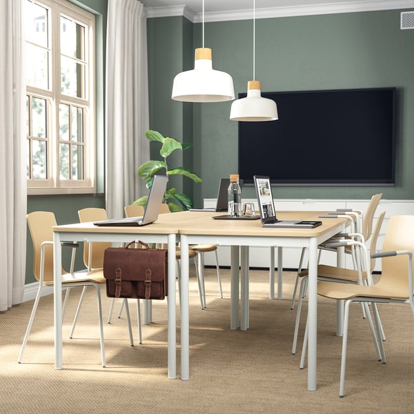 LÄKTARE conference chair, birch veneer/white, 55x83x50 cm