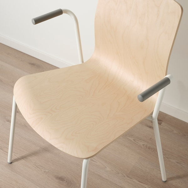 LÄKTARE - Conference chair, birch veneer/white