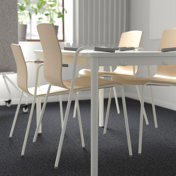 LÄKTARE - Conference chair, birch veneer/white