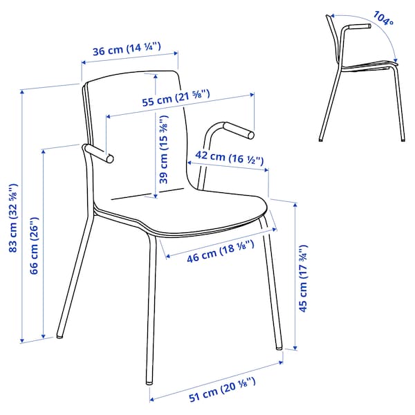 LÄKTARE - Conference chair, birch veneer/white