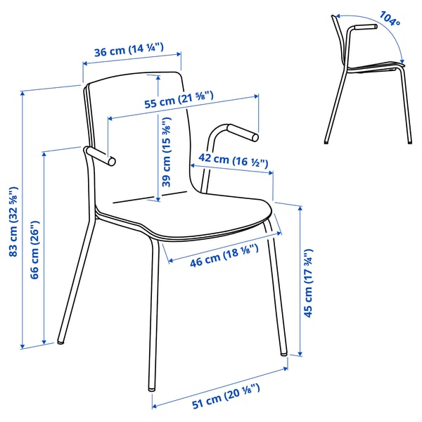 LÄKTARE conference chair, birch veneer/white, 55x83x50 cm