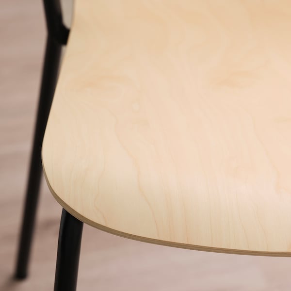 LÄKTARE - Meeting chair, birch veneer/black ,