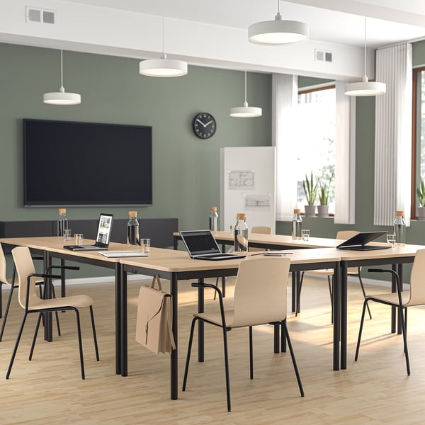 LÄKTARE - Meeting chair, birch veneer/black ,