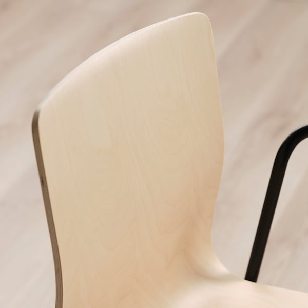 LÄKTARE - Meeting chair, birch veneer/black ,