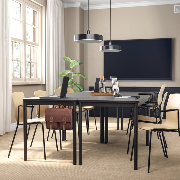 LÄKTARE conference chair, birch veneer/black, 55x83x50 cm