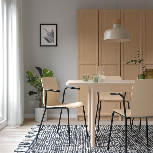 LÄKTARE conference chair, birch veneer/black, 55x83x50 cm