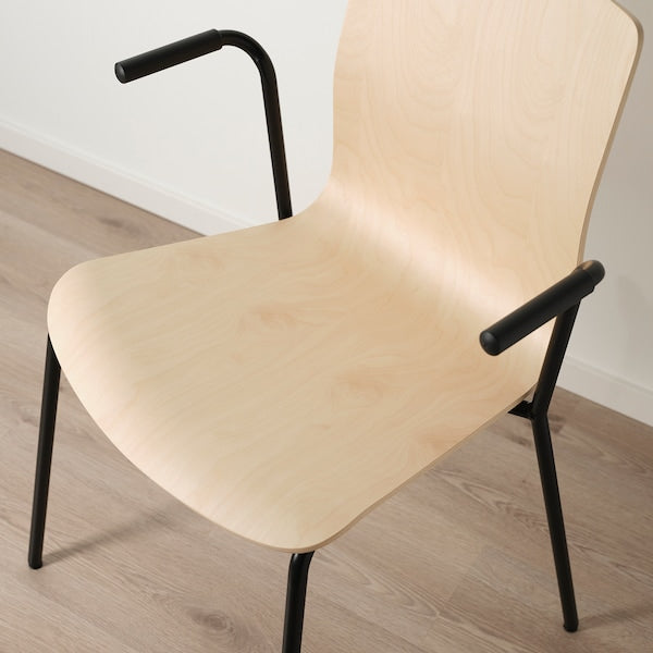 LÄKTARE - Meeting chair, birch veneer/black ,