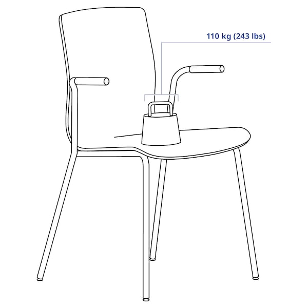 LÄKTARE conference chair, birch veneer/black, 55x83x50 cm