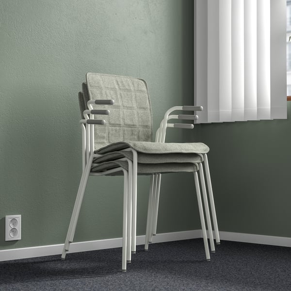 LÄKTARE - Meeting chair, light green/white ,