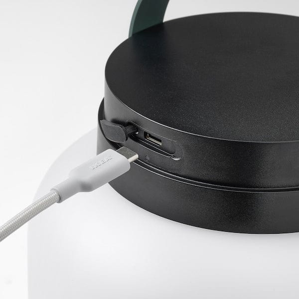 Ikea LÄNSPORT - LED portable lamp, battery operated, white/dark grey, 22 cm