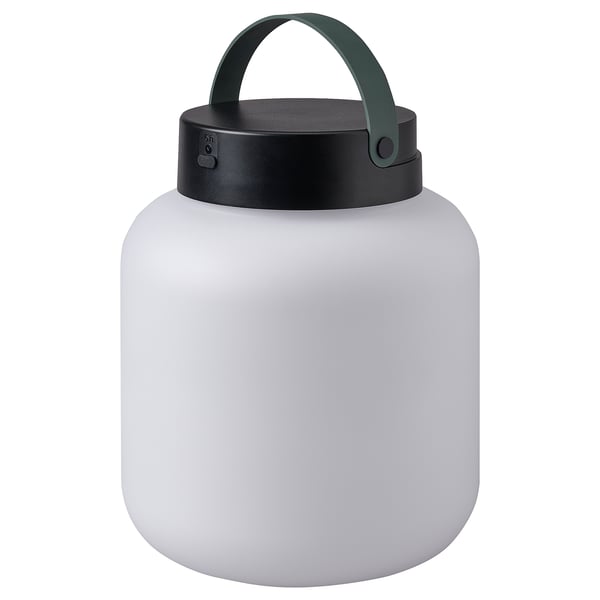 LÄNSPORT - LÄNSPORT LED portable lamp, battery operated, white/dark grey, 22 cm