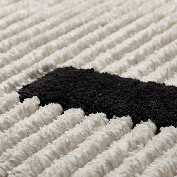 LÄNSVÄG - Carpet, short pile, off-white/black,133x195 cm
