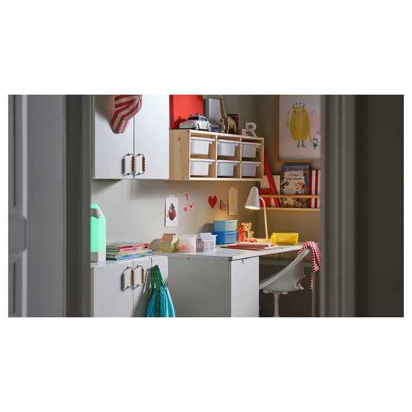 LÄRANDE desk with pull-out storage unit, white, 120x58 cm