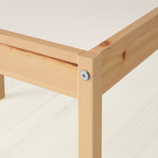LÄTT children's table with 2 chairs, white/pine, 63x28 cm
