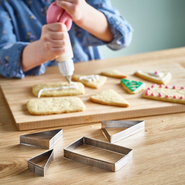 LÄTTBAKAD cookie cutter, set of 4, stainless steel