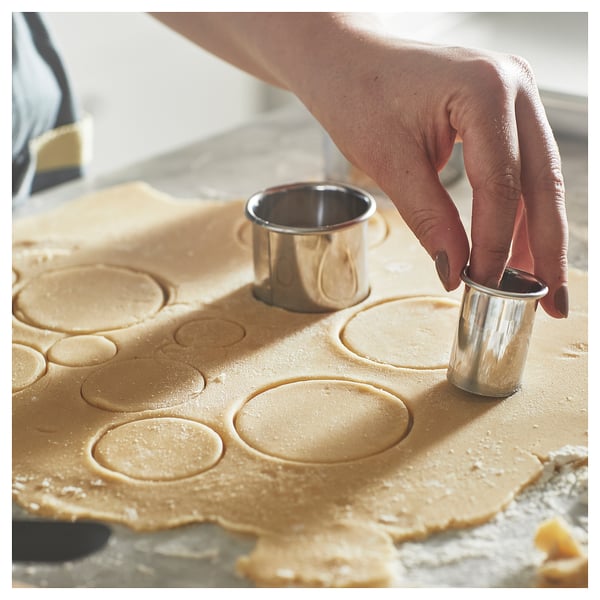 LÄTTBAKAD - LÄTTBAKAD Cookie cutter, set of 5, silver-colour