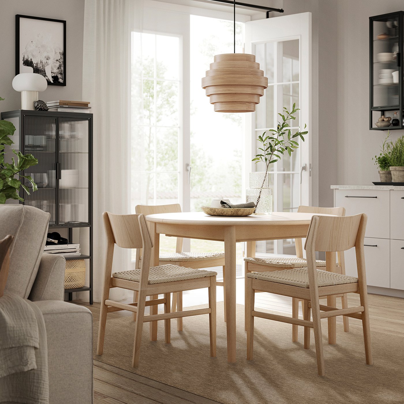 LÄTTBETONG rug flatwoven, in/outdoor, beige/light brown, 160x230 cm