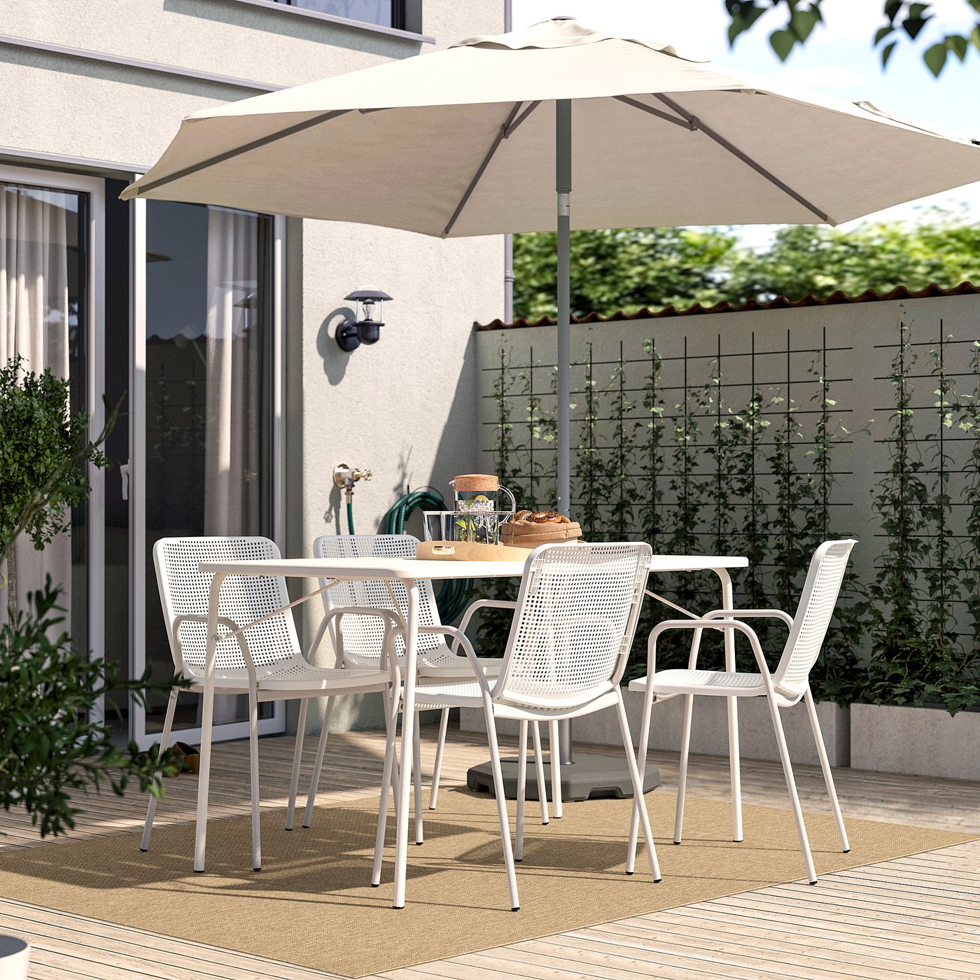 LÄTTBETONG rug flatwoven, in/outdoor, beige/light brown, 160x230 cm