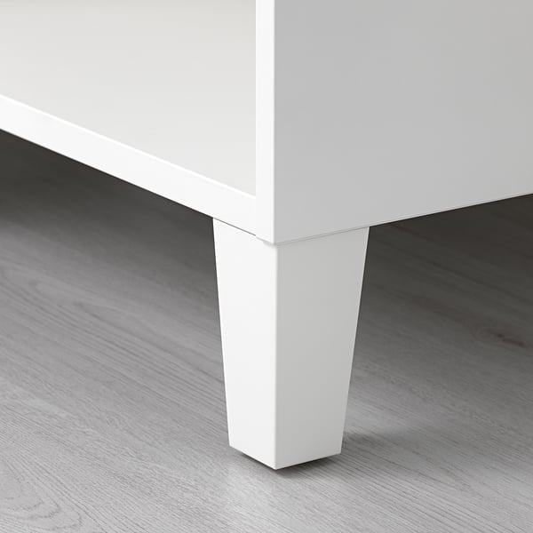 LÄTTHET leg, white/wood, 11 cm, 4 pack