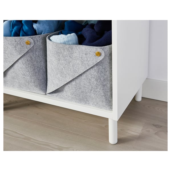 LÄTTHET leg, white/metal, 11 cm, 4 pack