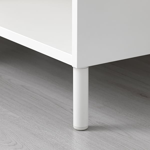 LÄTTHET leg, white/metal, 11 cm, 4 pack