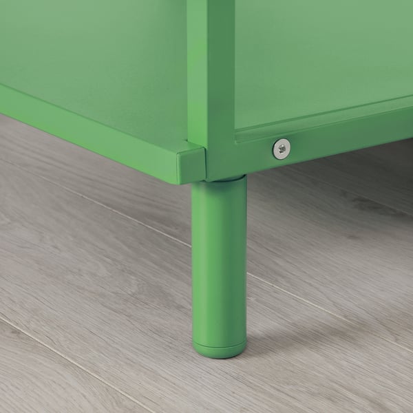 LÄTTHET leg, green/metal, 11 cm, 4 pack