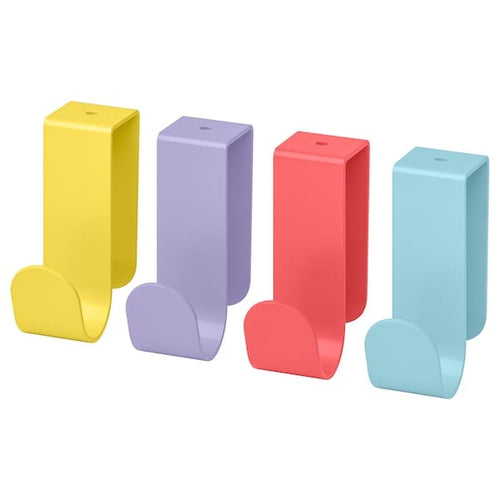 LÄTTHET hook and clip, multicolour, 50 mmx47 mmx18 mm cm, 4 pack