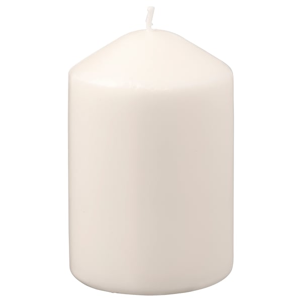 LÄTTNAD unscented block candle, natural, 10 cm 26 hr
