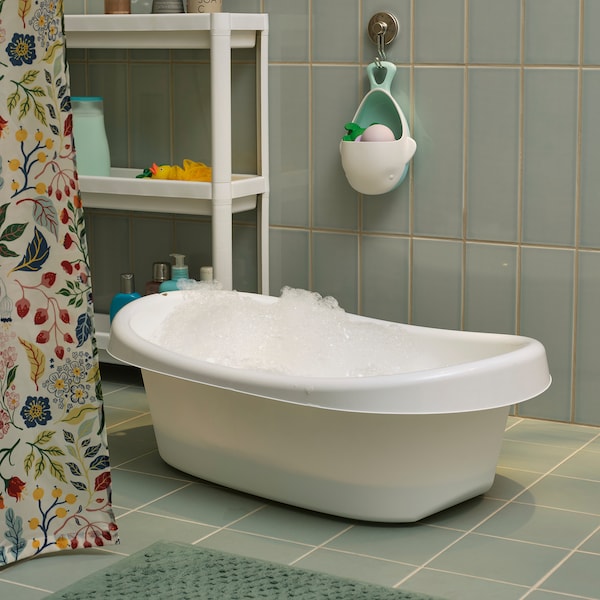 LÄTTSAM baby bath, white/turquoise, 71x43 cm