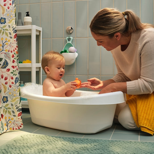 LÄTTSAM - Baby bath, white/turquoise
