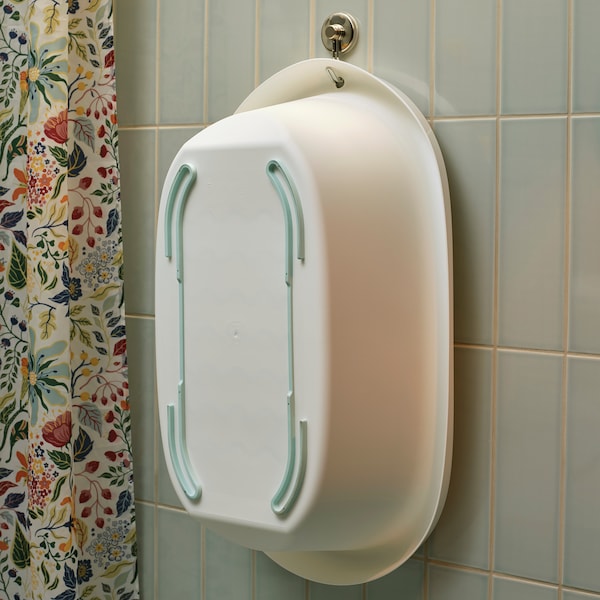 LÄTTSAM - Baby bath, white/turquoise