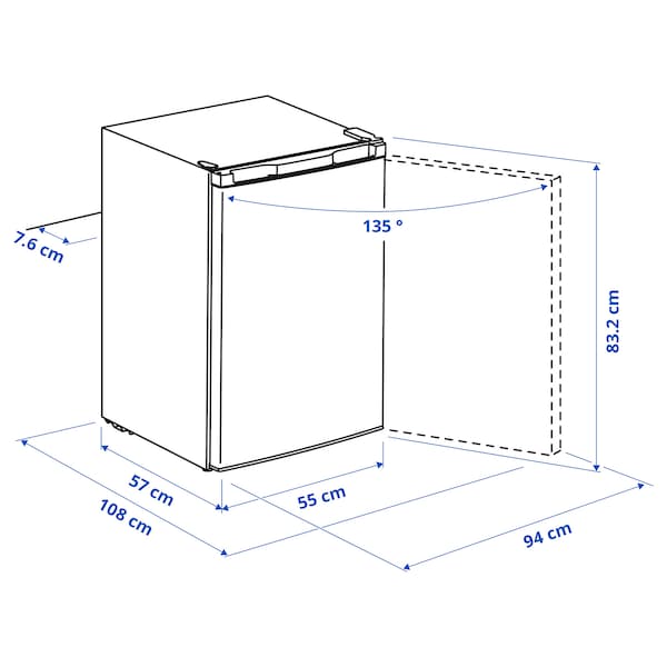 LAGAN - Refrigerator with freezer compartment, freestanding/white,97/16 l