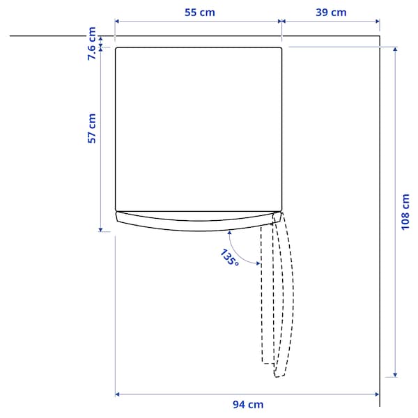 LAGAN - Refrigerator with freezer compartment, freestanding/white,97/16 l