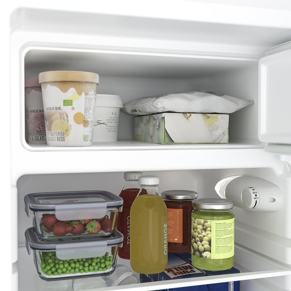 LAGAN fridge with freezer compartment, freestanding/white, 97/16 l