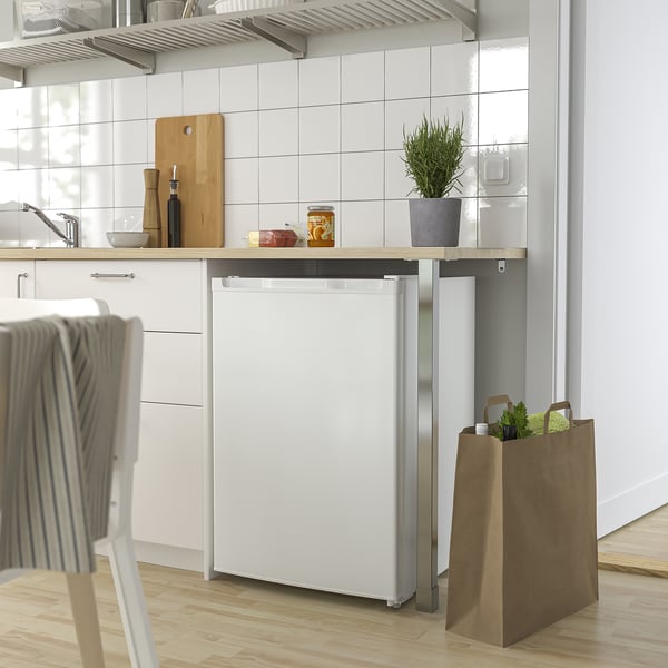 LAGAN fridge with freezer compartment, freestanding/white, 97/16 l