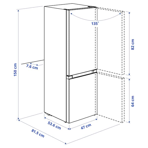 LAGAN - Refrigerator/freezer, freestanding/white,115/59 l