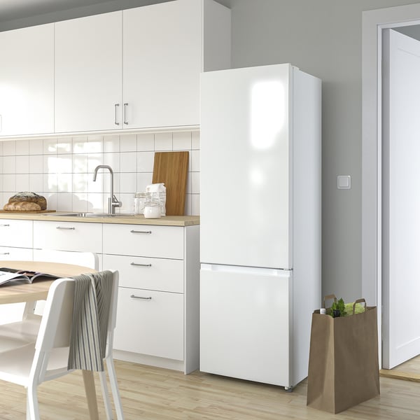 LAGAN fridge/freezer, freestanding/white, 197/65 l