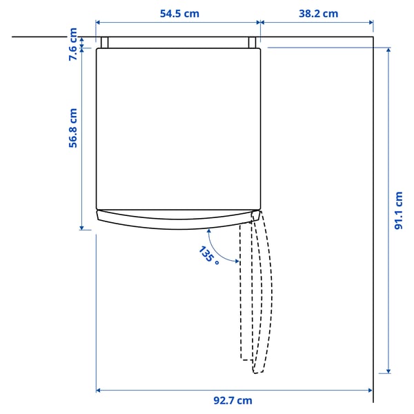LAGAN fridge/freezer, freestanding/white, 197/65 l