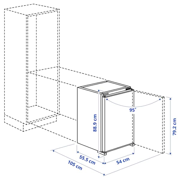 LAGAN - Refrigerator, integrated,126 l