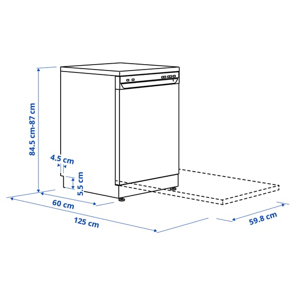 LAGAN freestanding dishwasher, white, 60.0x84.5x60.0 cm