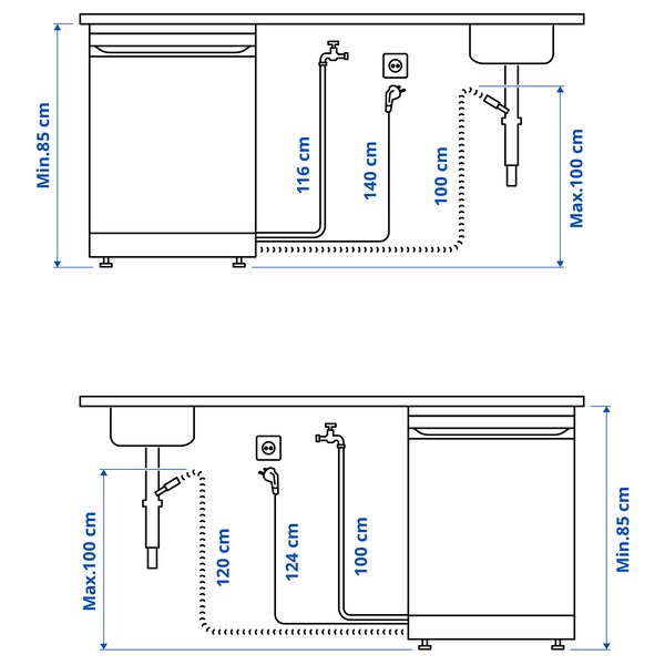LAGAN freestanding dishwasher, white, 60.0x84.5x60.0 cm
